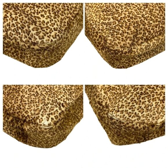 Vintage BOTTEGA VENETA Handbag Brown Animal Print Tote Bag Made in Italy Auth - Picture 7 of 11